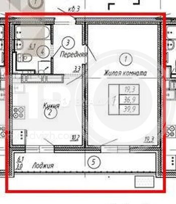 Миниатюра 1к, 16/17 Б, Россия, Воронеж, улица Загоровского, 5к2, 39.9 кв.м