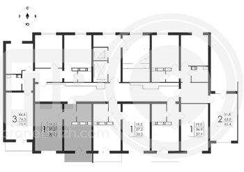 Миниатюра 1-комнатная квартира, 38.2кв.м