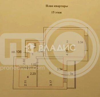 Миниатюра 1к, 15/17 М, Россия, Воронеж, улица Шидловского, 1, 37.6 кв.м