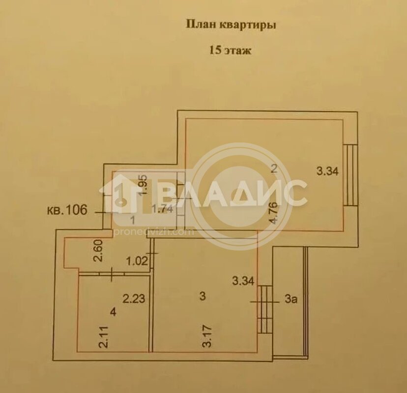 1к, 15/17 М, Россия, Воронеж, улица Шидловского, 1, 37.6 кв.м
