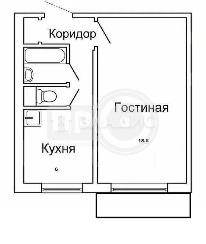 1к, 1/10 П, Россия, Воронеж, улица Богдана Хмельницкого, 54Б, 37.5 кв.м
