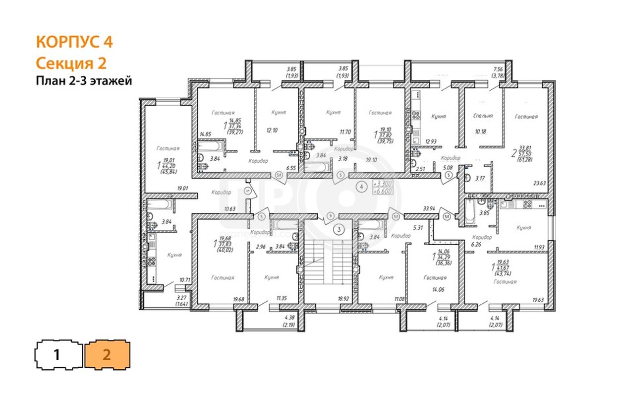 1-комнатная квартира, 40.02кв.м