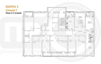 Миниатюра 2-комнатная квартира, 66.9кв.м