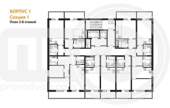 Миниатюра 2-комнатная квартира, 65.25кв.м