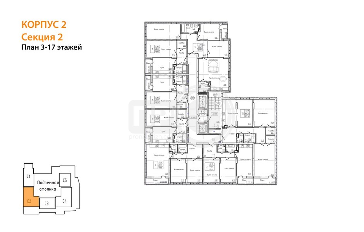 2-комнатная квартира, 107.13кв.м
