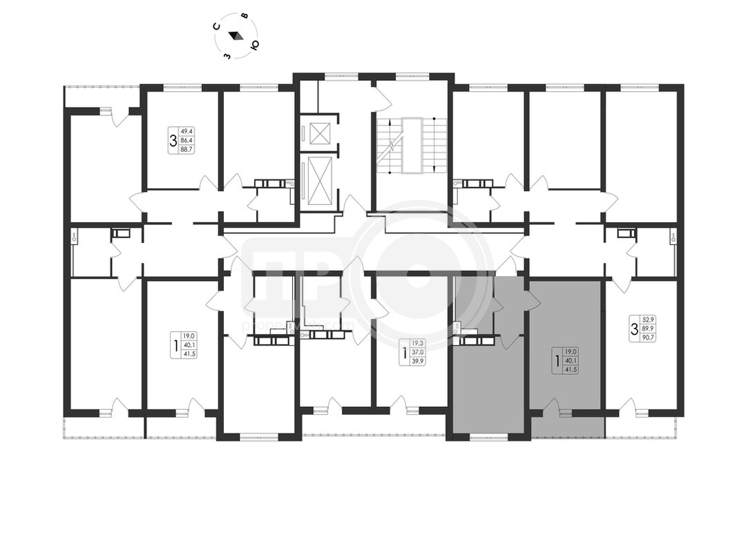 1-комнатная квартира, 41.5кв.м