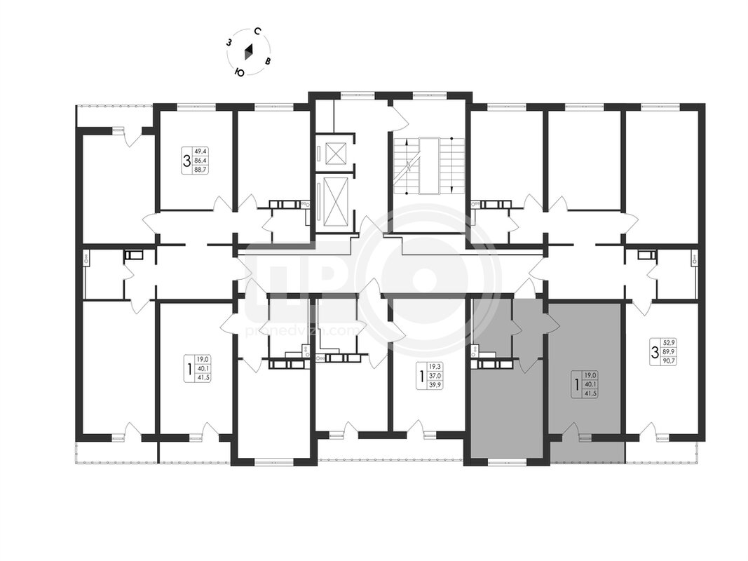 1-комнатная квартира, 41.5кв.м