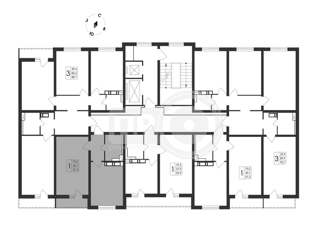 1-комнатная квартира, 41.5кв.м