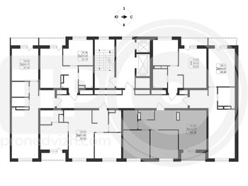 Миниатюра 3-комнатная квартира, 55.18кв.м