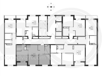 Миниатюра 3-комнатная квартира, 53.38кв.м
