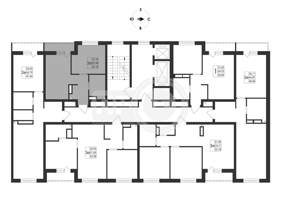 2-комнатная квартира, 35.18кв.м