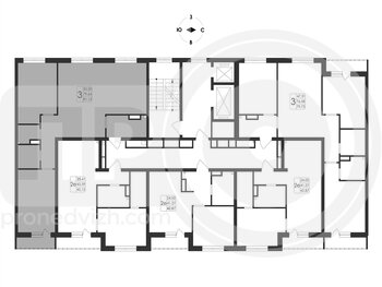 Миниатюра 3-комнатная квартира, 81.15кв.м