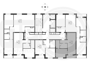 Миниатюра 2-комнатная квартира, 42.87кв.м