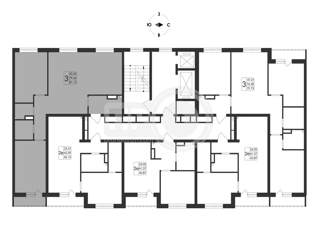 3-комнатная квартира, 81.15кв.м