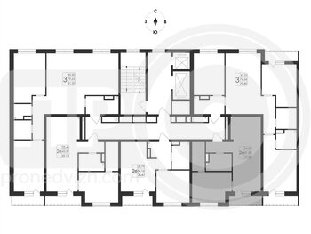 Миниатюра 2-комнатная квартира, 42.88кв.м