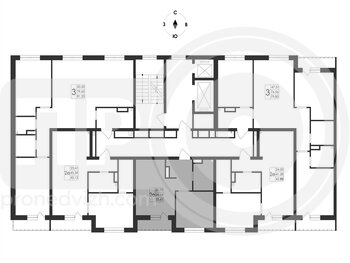 Миниатюра 2-комнатная квартира, 35.61кв.м