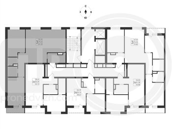 Миниатюра 3-комнатная квартира, 81.2кв.м