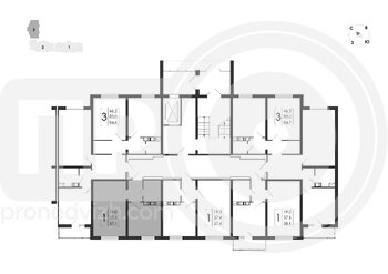Миниатюра 1-комнатная квартира, 37.1кв.м
