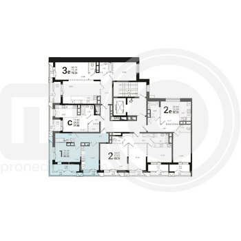 Миниатюра 1-комнатная квартира, 46.44кв.м