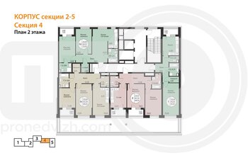 Миниатюра 2-комнатная квартира, 69.31кв.м