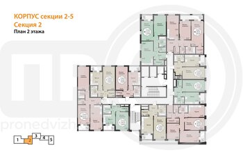 Миниатюра 2-комнатная квартира, 69.08кв.м