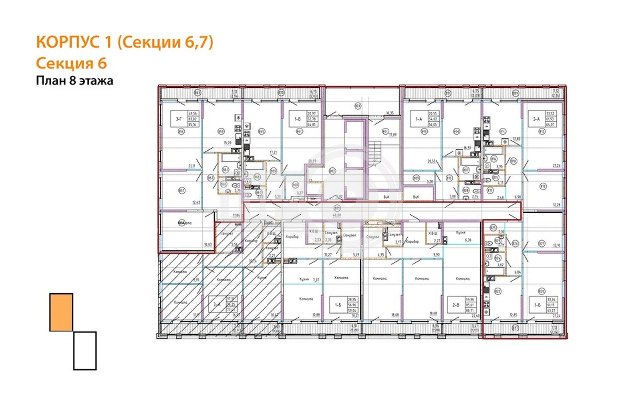 1-комнатная квартира, 56.12кв.м