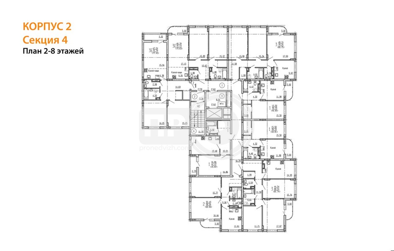 2-комнатная квартира, 73.59кв.м