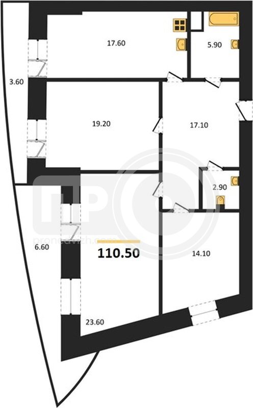3-комнатная квартира, 100.4кв.м