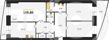 Миниатюра 3-комнатная квартира, 103.4кв.м