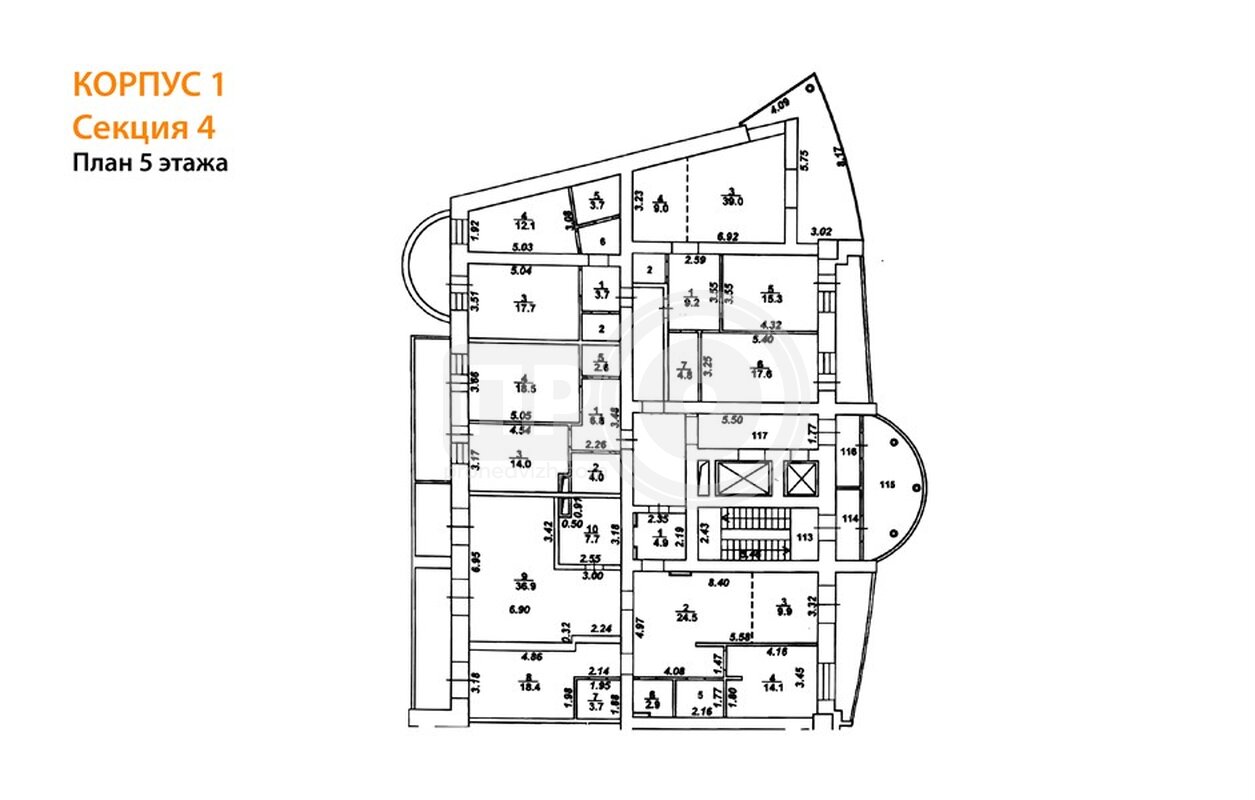 2-комнатная квартира, 97.1кв.м