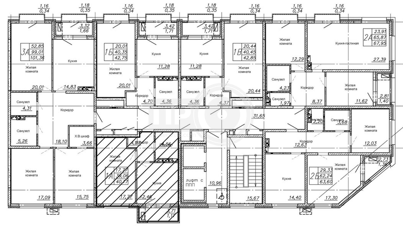 2-комнатная квартира, 63.6кв.м