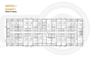 Миниатюра 2-комнатная квартира, 56.08кв.м