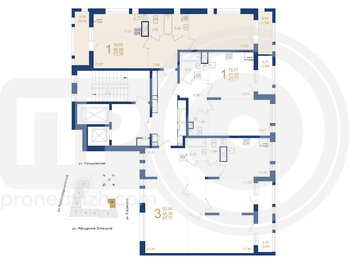 Миниатюра 1-комнатная квартира, 53.35кв.м
