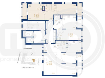 Миниатюра 1-комнатная квартира, 53.35кв.м