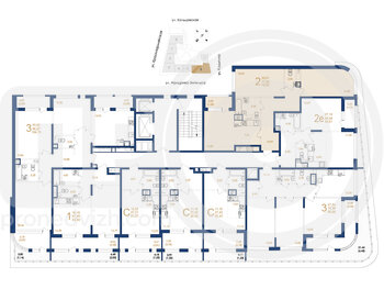 Миниатюра 2-комнатная квартира, 78.89кв.м