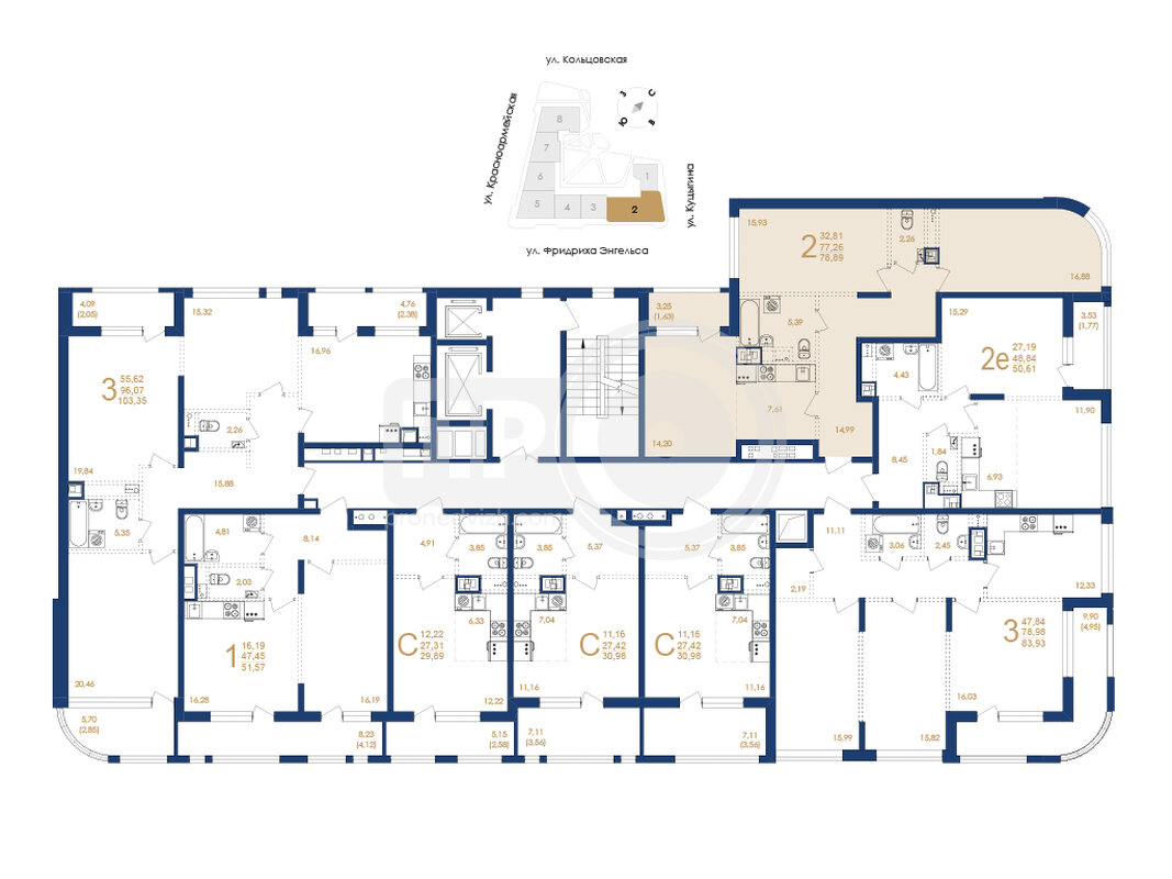 2-комнатная квартира, 78.89кв.м