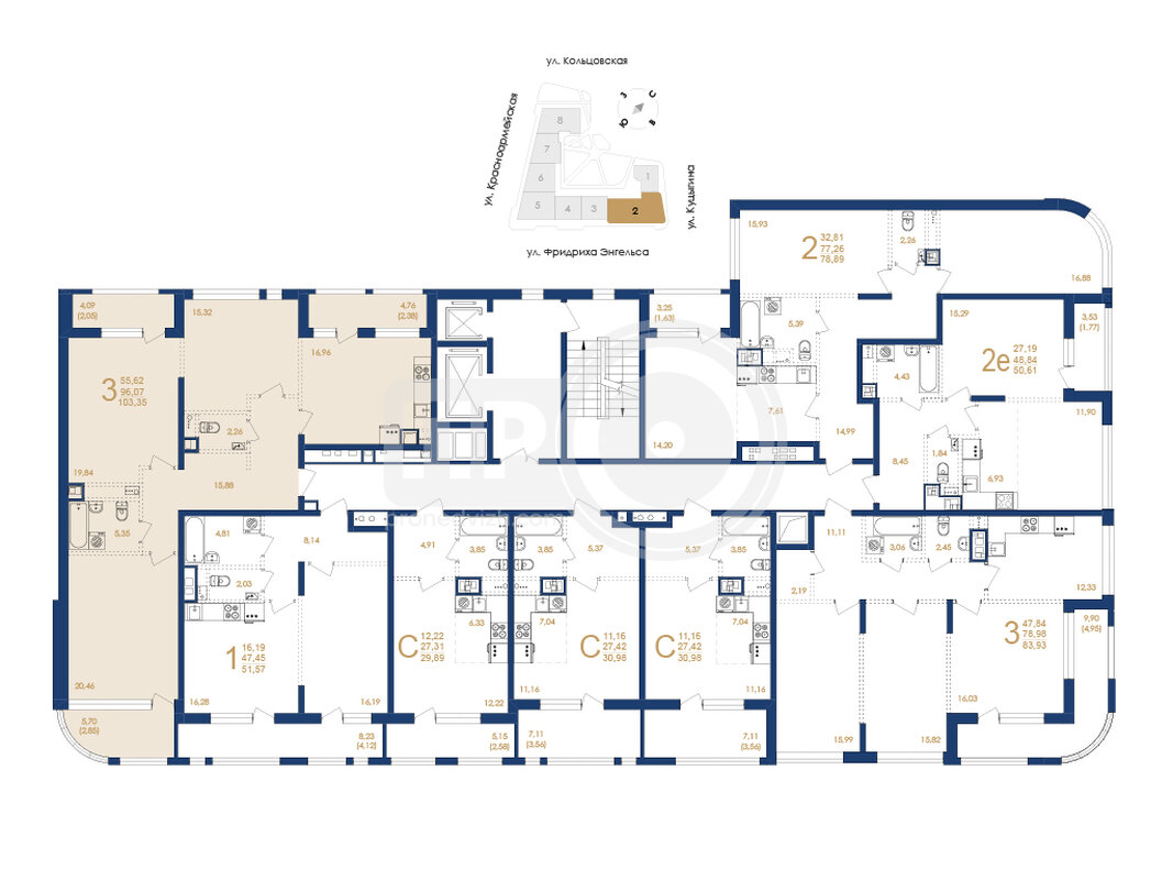 3-комнатная квартира, 103.35кв.м