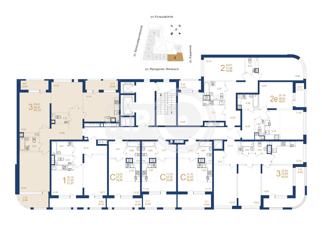 3-комнатная квартира, 103.35кв.м