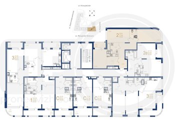 Миниатюра 2-комнатная квартира, 78.89кв.м