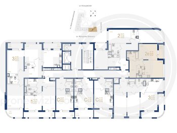 Миниатюра 2-комнатная квартира, 50.61кв.м