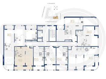 Миниатюра 1-комнатная квартира, 51.57кв.м