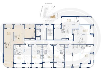 Миниатюра 3-комнатная квартира, 103.51кв.м