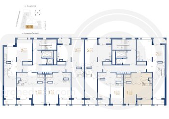 Миниатюра 1-комнатная квартира, 46.6кв.м