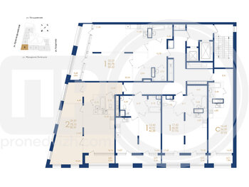 Миниатюра 2-комнатная квартира, 80.41кв.м