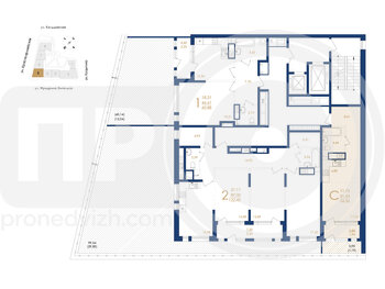Миниатюра 1-комнатная квартира, 34.56кв.м