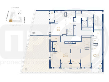 Миниатюра 2-комнатная квартира, 122.4кв.м