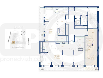 Миниатюра 1-комнатная квартира, 32.4кв.м