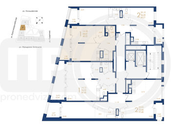 Миниатюра 1-комнатная квартира, 48.52кв.м