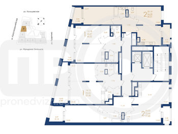 Миниатюра 2-комнатная квартира, 60.21кв.м