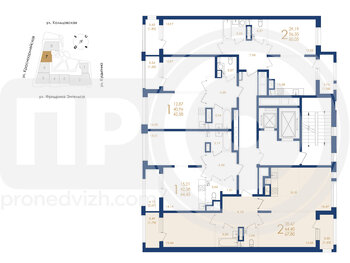 Миниатюра 2-комнатная квартира, 67.8кв.м